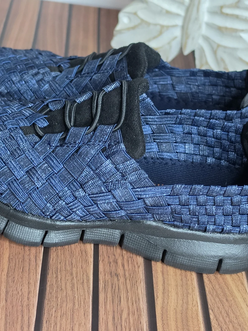 Bernie Mev Kids Vicky K Woven Slip-On Sneakers Size EU 33 / US Kids 2 Navy Light